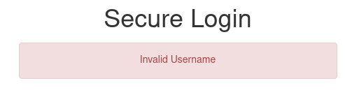 invalid username