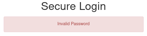 invalid password