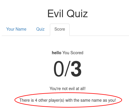 quiz results